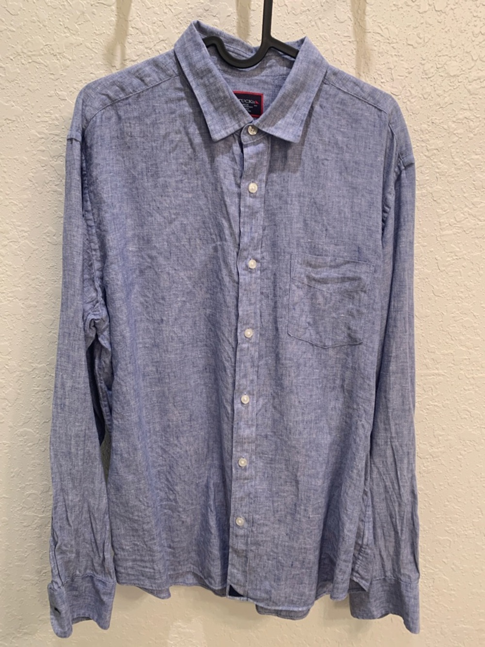 UNTUCKit Light Blue Linen-Blend Button-Down Shirt